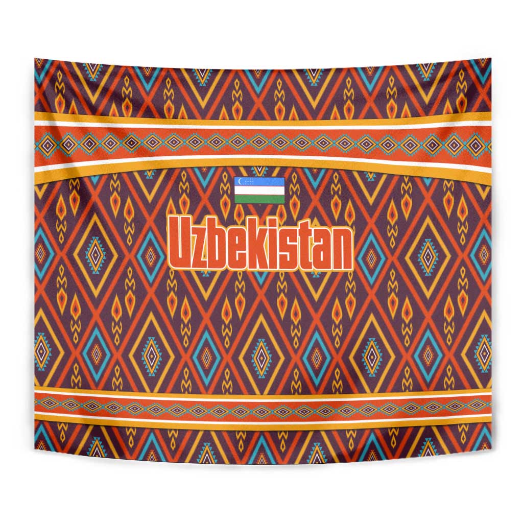 Uzbekistan Tapestry with Traditional Geometric Motif Design - Wonder Print Shop