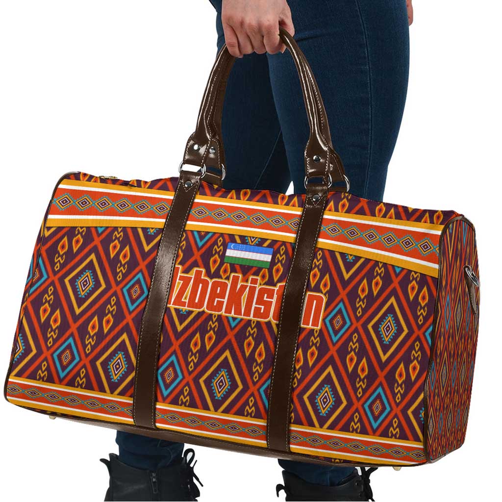 Uzbekistan Travel Bag with Traditional Geometric Motif Design - Wonder Print Shop