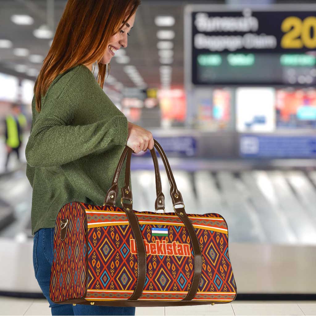 Uzbekistan Travel Bag with Traditional Geometric Motif Design - Wonder Print Shop