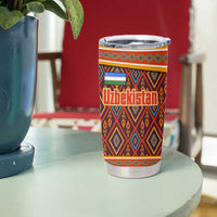 Uzbekistan Tumbler Cup with Traditional Geometric Motif Design - Wonder Print Shop
