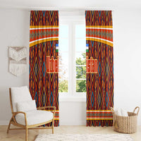 Uzbekistan Window Curtain with Traditional Geometric Motif Design - Wonder Print Shop