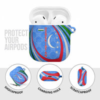 Uzbekistan AirPods Case with Crescent Star and Ornamental Swirl Design - Wonder Print Shop