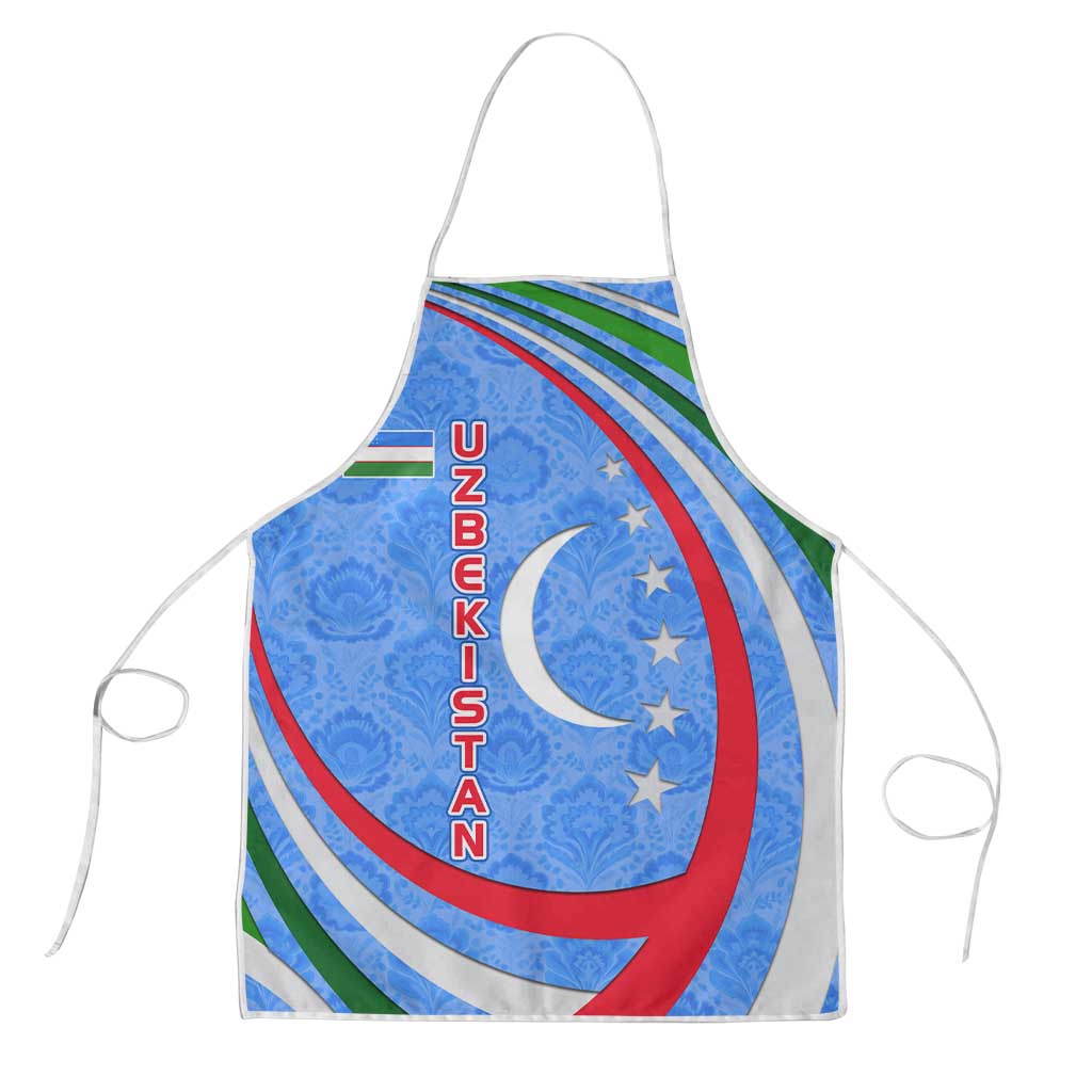 Uzbekistan Apron with Crescent Star and Ornamental Swirl Design - Wonder Print Shop