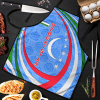 Uzbekistan Apron with Crescent Star and Ornamental Swirl Design - Wonder Print Shop