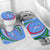 Uzbekistan Bathroom Set with Crescent Star and Ornamental Swirl Design - Wonder Print Shop