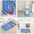 Uzbekistan Bathroom Set with Crescent Star and Ornamental Swirl Design - Wonder Print Shop