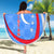 Uzbekistan Beach Blanket with Crescent Star and Ornamental Swirl Design - Wonder Print Shop