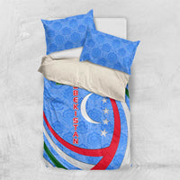 Uzbekistan Bedding Set with Crescent Star and Ornamental Swirl Design - Wonder Print Shop