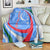 Uzbekistan Blanket with Crescent Star and Ornamental Swirl Design - Wonder Print Shop