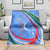 Uzbekistan Blanket with Crescent Star and Ornamental Swirl Design - Wonder Print Shop