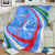 Uzbekistan Blanket with Crescent Star and Ornamental Swirl Design - Wonder Print Shop