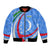 Uzbekistan Bomber Jacket with Crescent Star and Ornamental Swirl Design - Wonder Print Shop