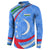 Uzbekistan Button Sweatshirt with Crescent Star and Ornamental Swirl Design - Wonder Print Shop