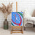 Uzbekistan Canvas Wall Art with Crescent Star and Ornamental Swirl Design - Wonder Print Shop