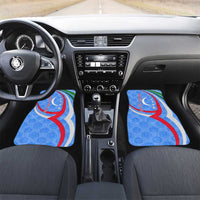 Uzbekistan Car Mats with Crescent Star and Ornamental Swirl Design - Wonder Print Shop