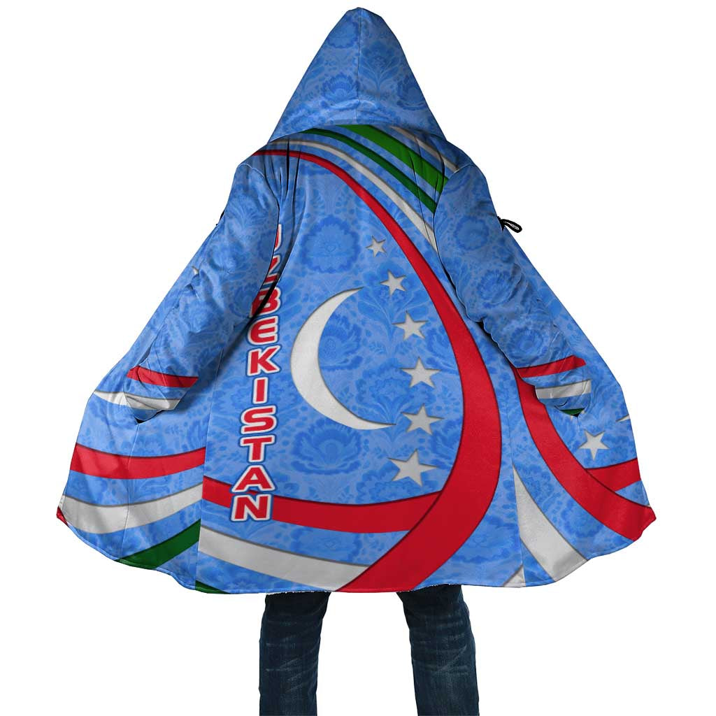 Uzbekistan Cloak with Crescent Star and Ornamental Swirl Design - Wonder Print Shop