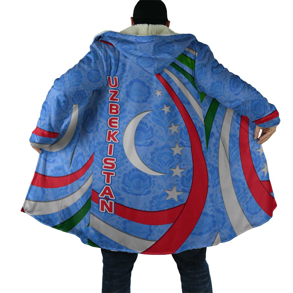 Uzbekistan Cloak with Crescent Star and Ornamental Swirl Design - Wonder Print Shop