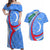 Uzbekistan Couples Matching Off Shoulder Maxi Dress and Hawaiian Shirt with Crescent Star and Ornamental Swirl Design - Wonder Print Shop