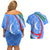 Uzbekistan Couples Matching Off Shoulder Short Dress and Hawaiian Shirt with Crescent Star and Ornamental Swirl Design - Wonder Print Shop