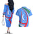 Uzbekistan Couples Matching Off The Shoulder Long Sleeve Dress and Hawaiian Shirt with Crescent Star and Ornamental Swirl Design - Wonder Print Shop
