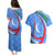 Uzbekistan Couples Matching Puletasi and Hawaiian Shirt with Crescent Star and Ornamental Swirl Design - Wonder Print Shop