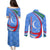 Uzbekistan Couples Matching Puletasi and Long Sleeve Button Shirt with Crescent Star and Ornamental Swirl Design - Wonder Print Shop