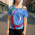 Uzbekistan Cross Shoulder Shirt with Crescent Star and Ornamental Swirl Design - Wonder Print Shop