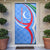 Uzbekistan Door Cover with Crescent Star and Ornamental Swirl Design - Wonder Print Shop