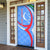 Uzbekistan Door Cover with Crescent Star and Ornamental Swirl Design - Wonder Print Shop