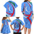 Uzbekistan Family Matching Long Sleeve Bodycon Dress and Hawaiian Shirt with Crescent Star and Ornamental Swirl Design - Wonder Print Shop