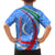 Uzbekistan Family Matching Off The Shoulder Long Sleeve Dress and Hawaiian Shirt with Crescent Star and Ornamental Swirl Design - Wonder Print Shop