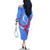 Uzbekistan Family Matching Off The Shoulder Long Sleeve Dress and Hawaiian Shirt with Crescent Star and Ornamental Swirl Design - Wonder Print Shop