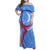 Uzbekistan Family Matching Off Shoulder Maxi Dress and Hawaiian Shirt with Crescent Star and Ornamental Swirl Design - Wonder Print Shop