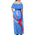 Uzbekistan Family Matching Off Shoulder Maxi Dress and Hawaiian Shirt with Crescent Star and Ornamental Swirl Design - Wonder Print Shop