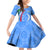 Uzbekistan Family Matching Off Shoulder Short Dress and Hawaiian Shirt with Crescent Star and Ornamental Swirl Design - Wonder Print Shop