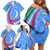 Uzbekistan Family Matching Off Shoulder Short Dress and Hawaiian Shirt with Crescent Star and Ornamental Swirl Design - Wonder Print Shop