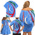 Uzbekistan Family Matching Off Shoulder Short Dress and Hawaiian Shirt with Crescent Star and Ornamental Swirl Design - Wonder Print Shop