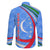 Uzbekistan Family Matching Off Shoulder Short Dress and Hawaiian Shirt with Crescent Star and Ornamental Swirl Design - Wonder Print Shop