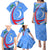 Uzbekistan Family Matching Puletasi and Hawaiian Shirt with Crescent Star and Ornamental Swirl Design - Wonder Print Shop