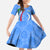 Uzbekistan Family Matching Short Sleeve Bodycon Dress and Hawaiian Shirt with Crescent Star and Ornamental Swirl Design - Wonder Print Shop