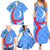 Uzbekistan Family Matching Summer Maxi Dress and Hawaiian Shirt with Crescent Star and Ornamental Swirl Design - Wonder Print Shop