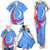 Uzbekistan Family Matching Tank Maxi Dress and Hawaiian Shirt with Crescent Star and Ornamental Swirl Design - Wonder Print Shop