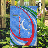Uzbekistan Garden Flag with Crescent Star and Ornamental Swirl Design - Wonder Print Shop