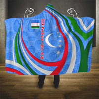 Uzbekistan Hooded Blanket with Crescent Star and Ornamental Swirl Design - Wonder Print Shop