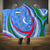 Uzbekistan Hooded Blanket with Crescent Star and Ornamental Swirl Design - Wonder Print Shop
