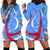 Uzbekistan Hoodie Dress with Crescent Star and Ornamental Swirl Design - Wonder Print Shop