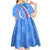 Uzbekistan Kid Short Sleeve Dress with Crescent Star and Ornamental Swirl Design - Wonder Print Shop