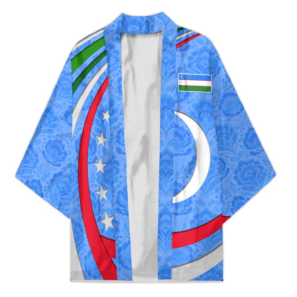 Uzbekistan Kimono with Crescent Star and Ornamental Swirl Design - Wonder Print Shop