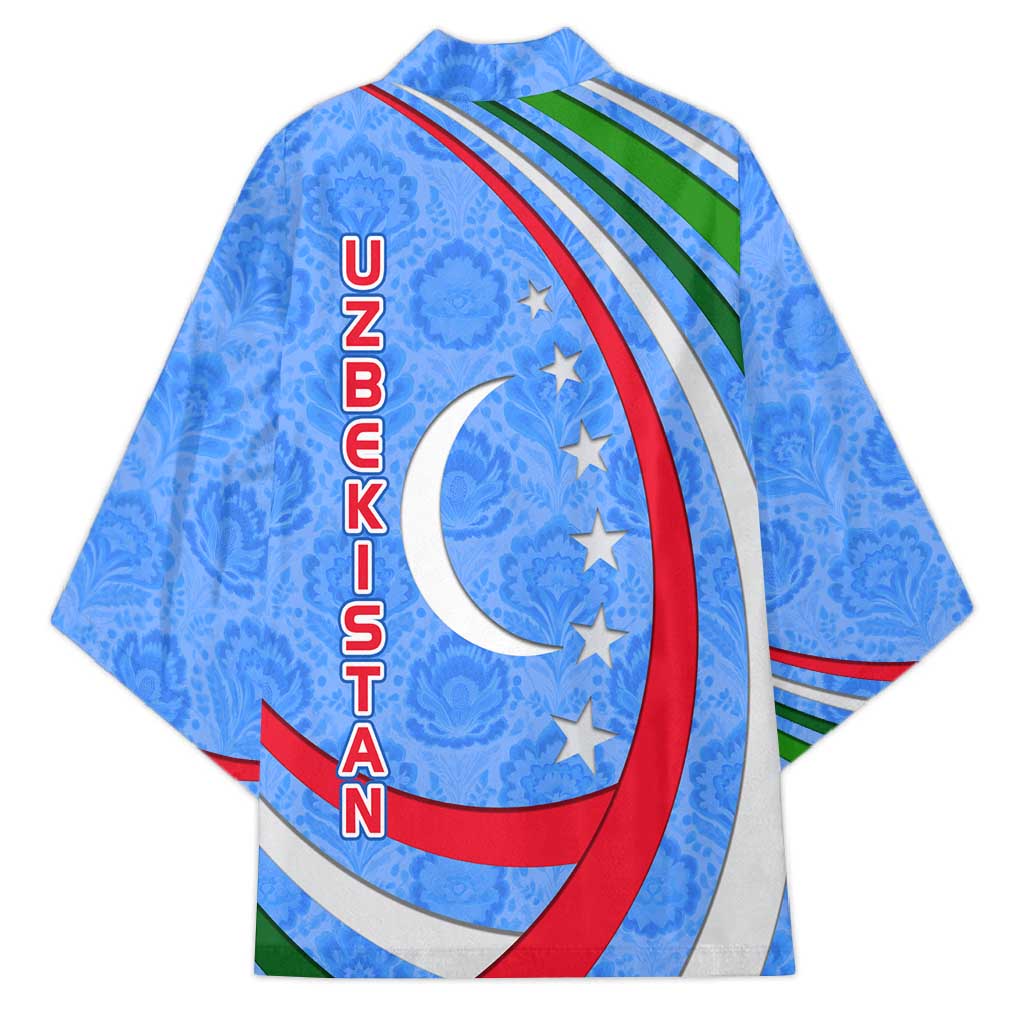 Uzbekistan Kimono with Crescent Star and Ornamental Swirl Design - Wonder Print Shop