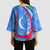 Uzbekistan Kimono Sleeve Blouse with Crescent Star and Ornamental Swirl Design - Wonder Print Shop